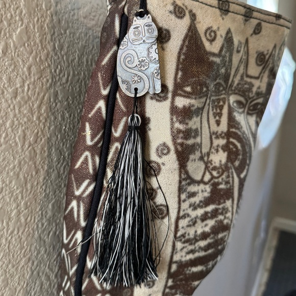 Laurel Burch Wild Cat Family Metallic Gold SPARKLE Crossbody Bag - Picture 6 of 7